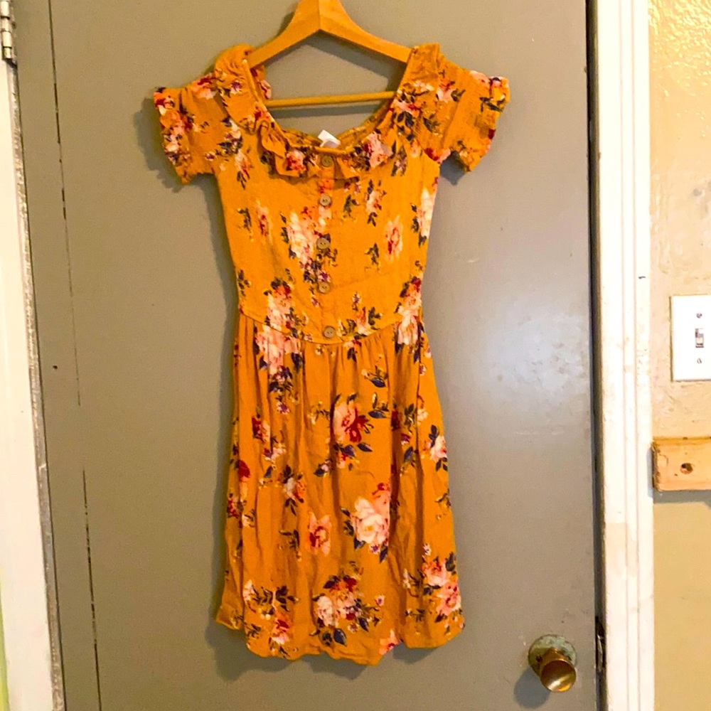 Xhilaration Yellow Floral Sundress